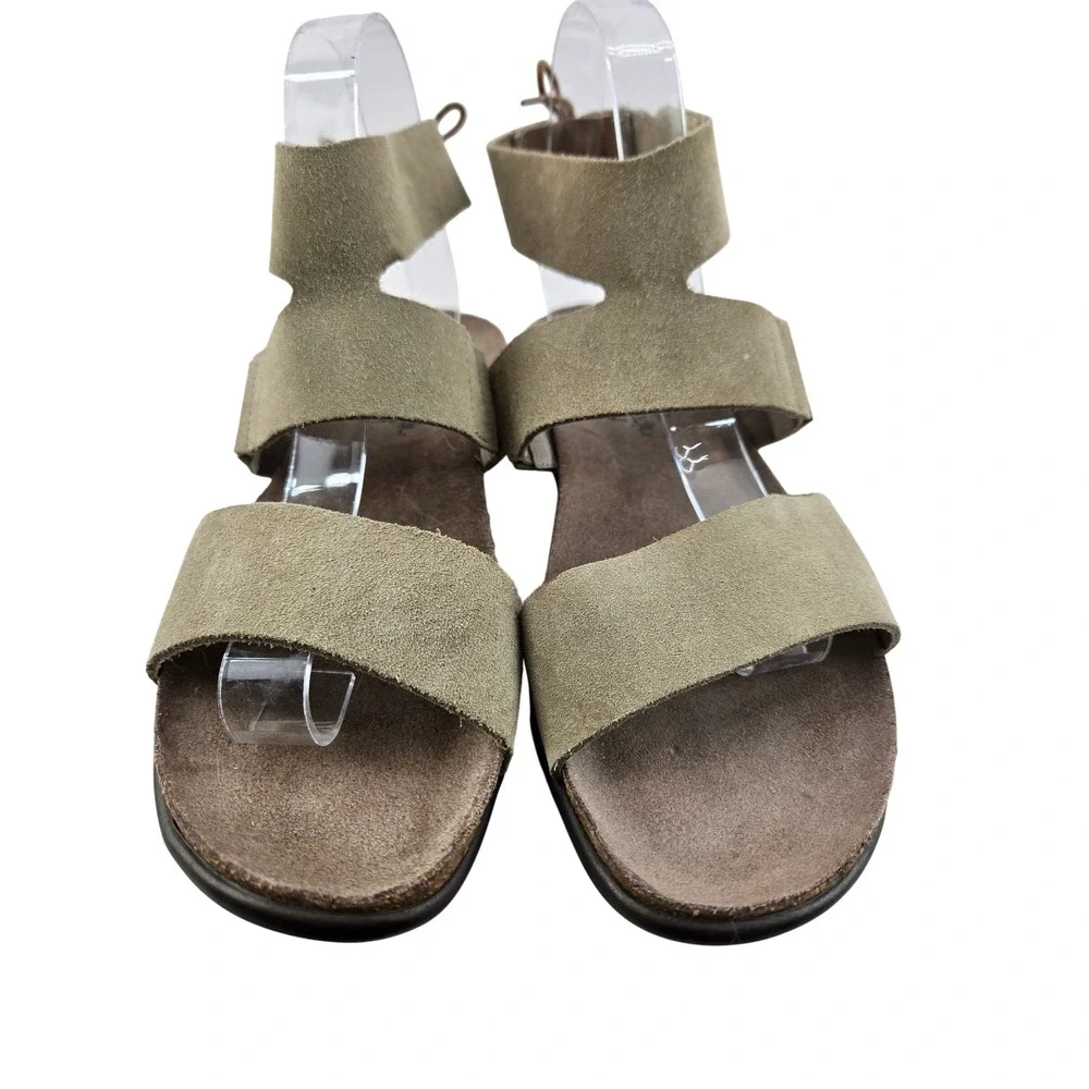Naot Larissa Suede Gladiator Sandals Tan Khaki Womens 40 US 9-9.5 Israel Comfort